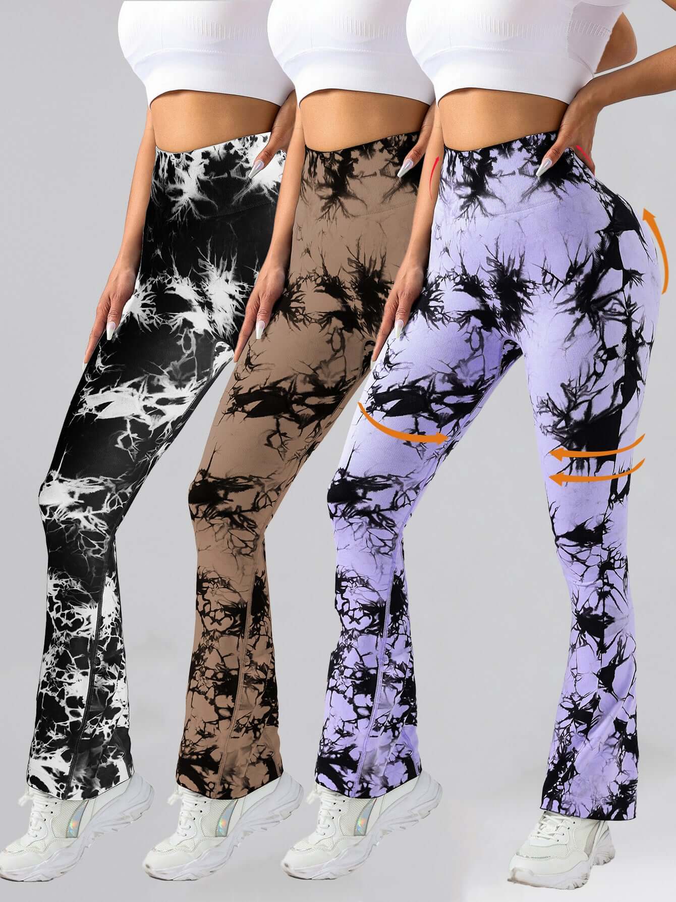 View details for 3 Pack Tie Dye Seamless High Waisted Workout Leggings For Women Scrunch Butt Lifting Yoga Gym Athletic Pants,, Leggings For Women Scrunch Butt Lifting Yoga Gym Athletic Pants 3 Pack Tie Dye Seamless High Waisted Workout Leggings For Women