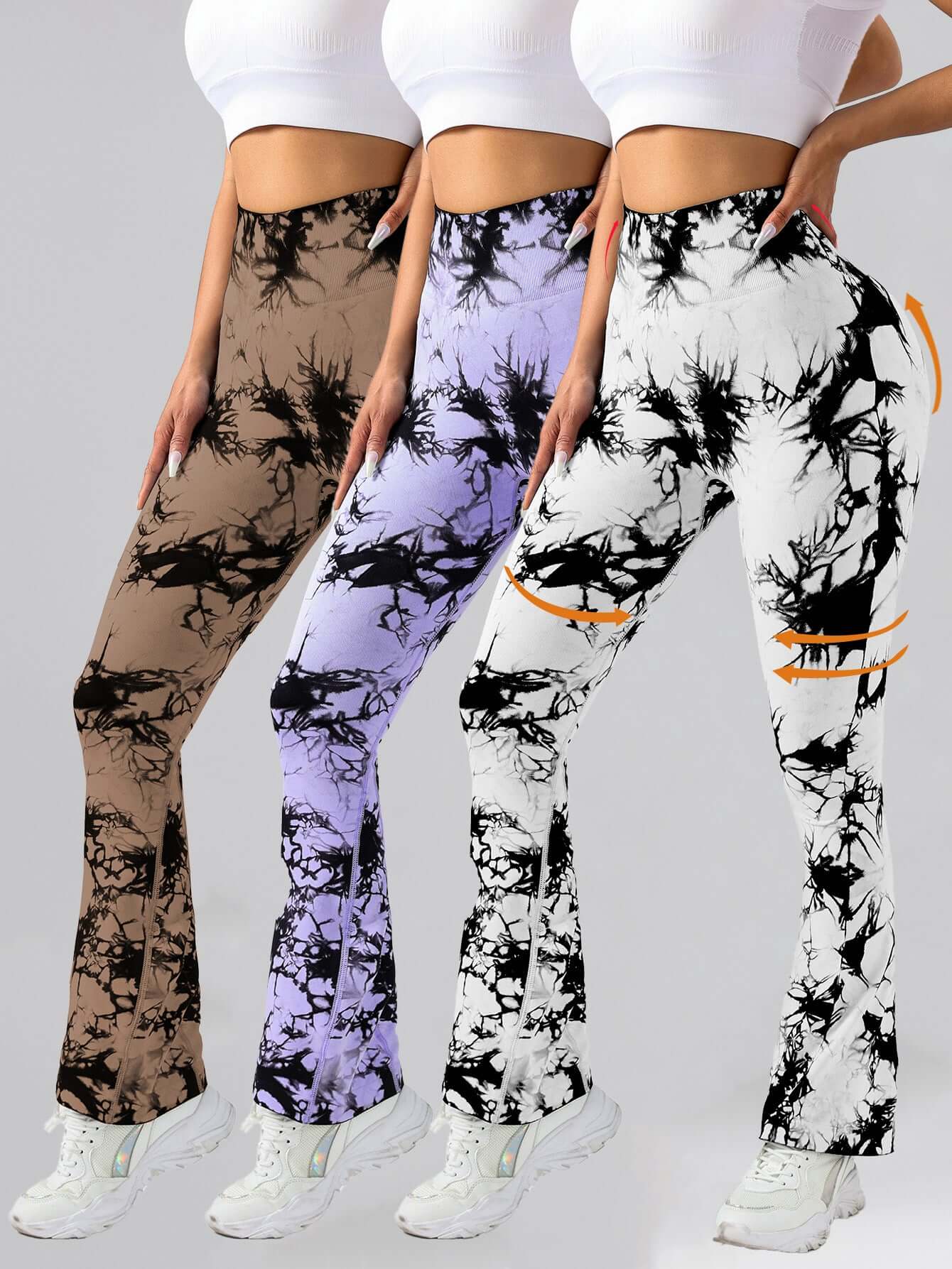 View details for 3 Pack Tie Dye Seamless High Waisted Workout Leggings For Women Scrunch Butt Lifting Yoga Gym Athletic Pants,, Leggings For Women Scrunch Butt Lifting Yoga Gym Athletic Pants 3 Pack Tie Dye Seamless High Waisted Workout Leggings For Women
