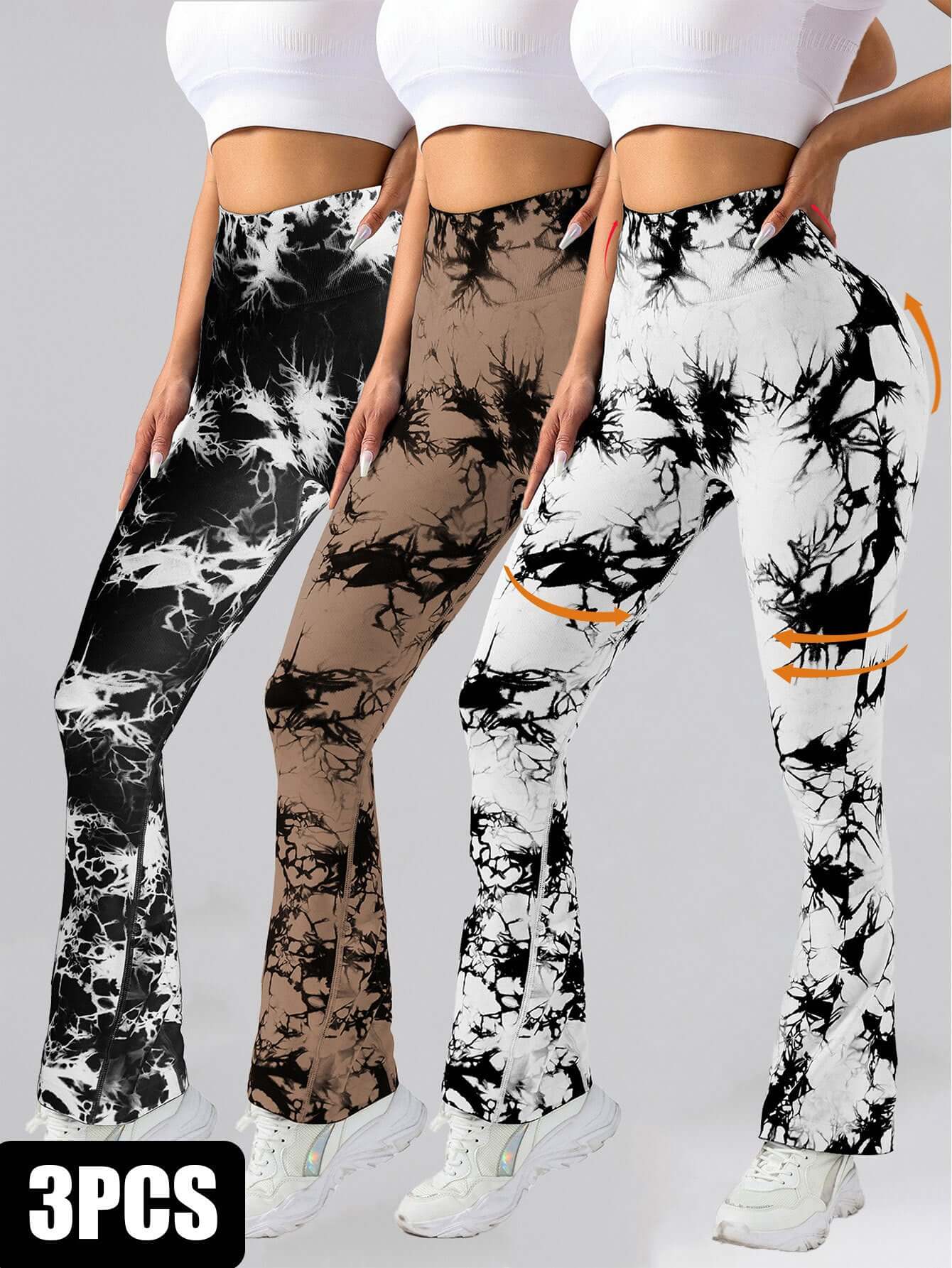 View details for 3 Pack Tie Dye Seamless High Waisted Workout Leggings For Women Scrunch Butt Lifting Yoga Gym Athletic Pants,, Leggings For Women Scrunch Butt Lifting Yoga Gym Athletic Pants 3 Pack Tie Dye Seamless High Waisted Workout Leggings For Women