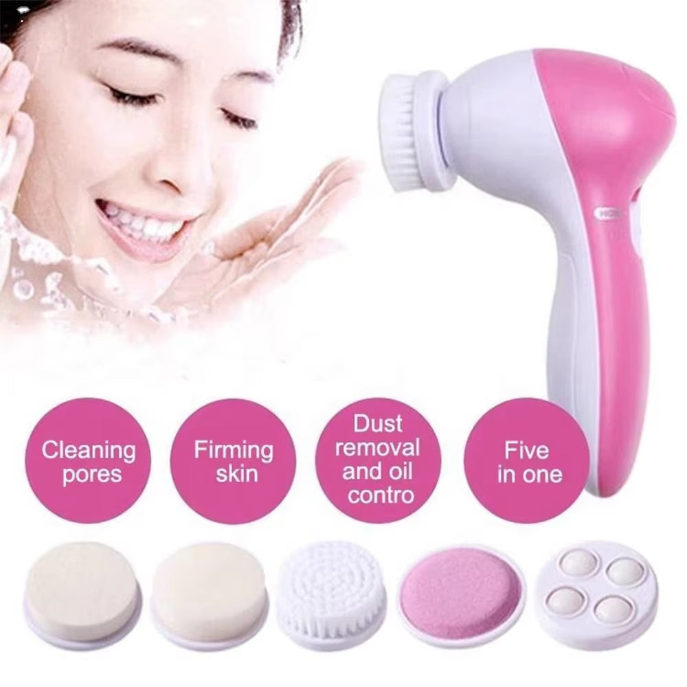 View details for Electric 5 in 1 Electric Facial Cleaner Brush Wash Machine Spa Skin Care Massage Blackhead Cleaning Facial Cleanser Tools Electric 5 in 1 Electric Facial Cleaner Brush Wash Machine Spa Skin Care Massage Blackhead Cleaning Facial Cleanser