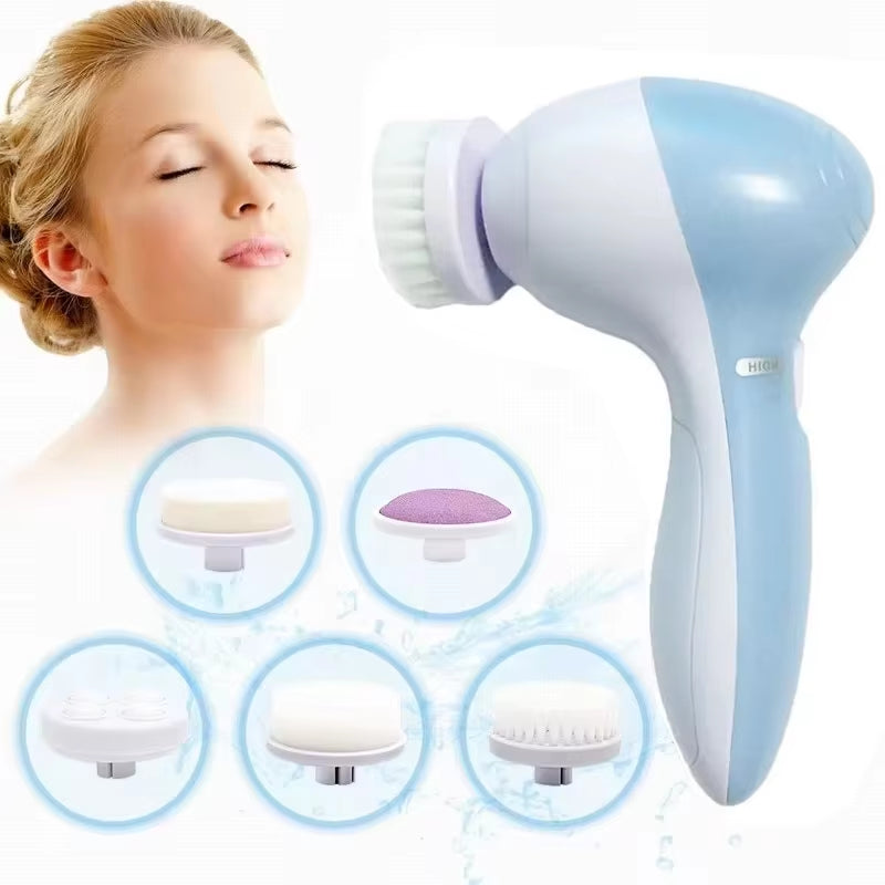View details for Electric 5 in 1 Electric Facial Cleaner Brush Wash Machine Spa Skin Care Massage Blackhead Cleaning Facial Cleanser Tools Electric 5 in 1 Electric Facial Cleaner Brush Wash Machine Spa Skin Care Massage Blackhead Cleaning Facial Cleanser
