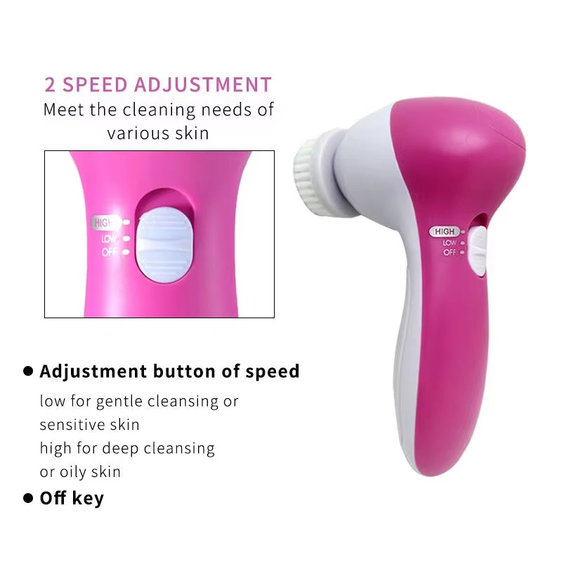 View details for Electric 5 in 1 Electric Facial Cleaner Brush Wash Machine Spa Skin Care Massage Blackhead Cleaning Facial Cleanser Tools Electric 5 in 1 Electric Facial Cleaner Brush Wash Machine Spa Skin Care Massage Blackhead Cleaning Facial Cleanser
