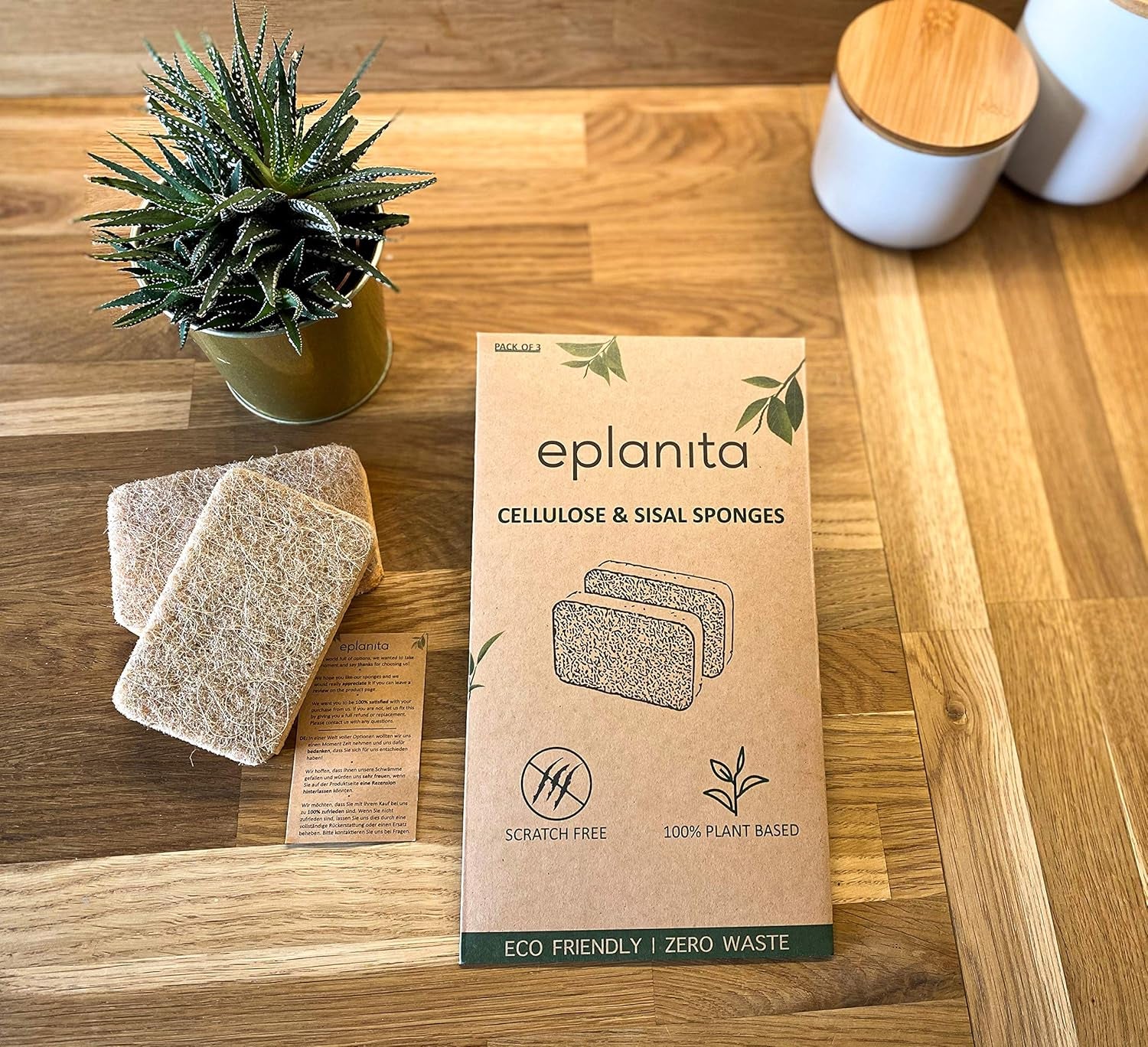 View details for Natural Plant Based Scrub Sponges (3 Pack), Non-Scratch, Biodegradable Eco Scourers for Kitchen and Bathroom Natural Plant Based Scrub Sponges (3 Pack), Non-Scratch, Biodegradable Eco Scourers for Kitchen and Bathroom
